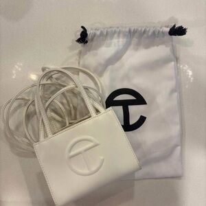 Telfar White Mini Shopping Bag